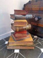 Vintage - houten stapel boeken - Afbeelding 2