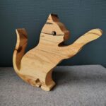 Houten kat - L 22 cm