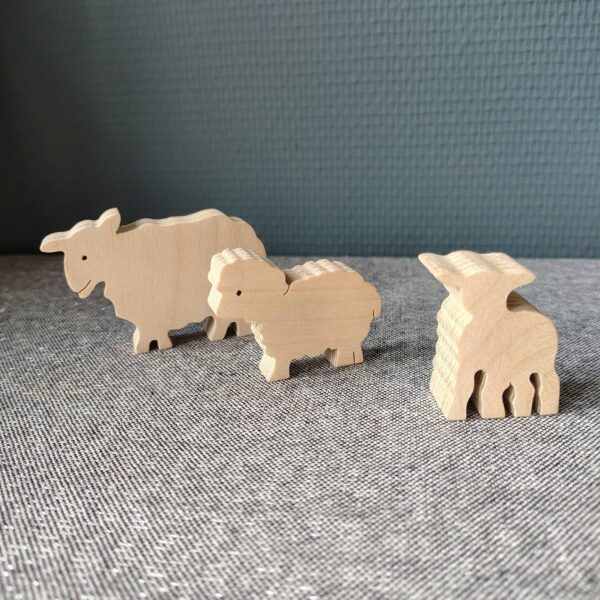 3 schapen - hout