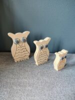 Set van 3 houten uilen - Afbeelding 2