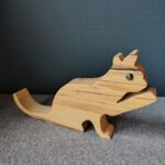 Houten kat - L 24 cm