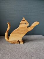 Houten kat - L 22 cm - Afbeelding 2