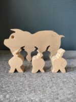 Houten varken met 3 biggen - Afbeelding 2