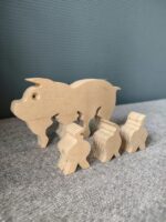 Houten varken met 3 biggen - Afbeelding 4